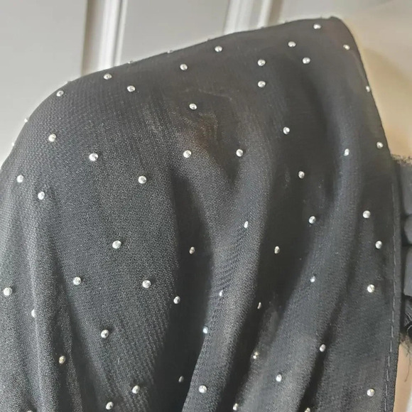 Jessica Mcclintock Vintage Black Silver Studded Kimono - Picture 14 of 16